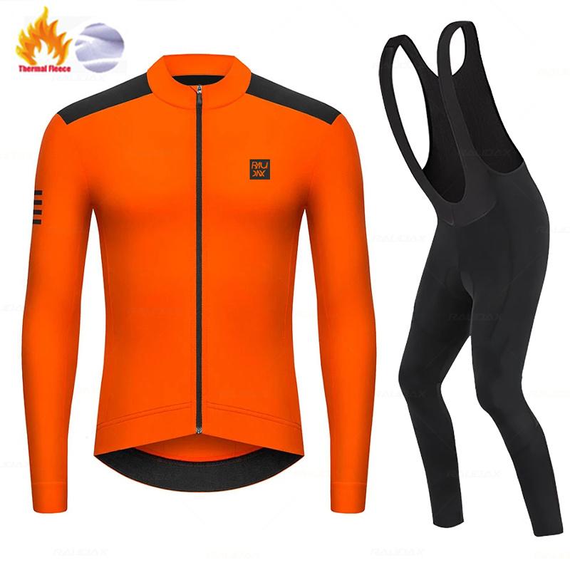 Raudax Winter Thermal Fleece Cycling Jersey Set Normal Studios Racing Bike Cycling Suit Mountian Cycling Clothing Ropa Ciclismo