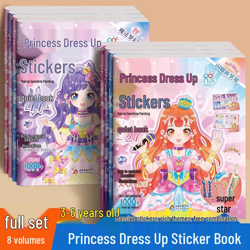 Princess Dress-Up Sticker Book for Girls Ages 2-6 - Fun Dress and Paint Attention Game