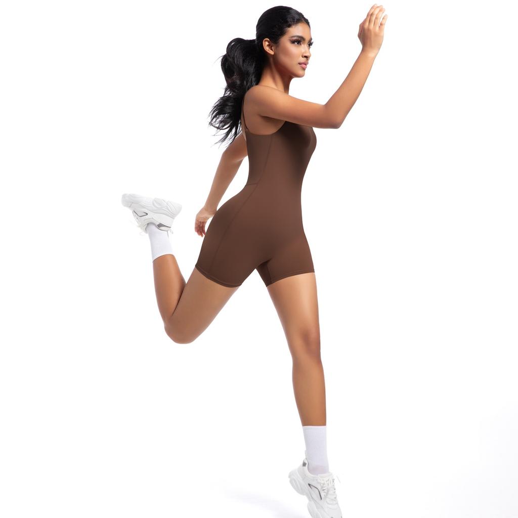 New Spring And Summer Nude Yoga Camisole Jumpsuit For Women's High-intensity Dance Fitness Sports Jumpsuit