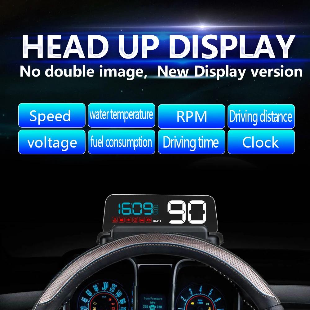 AD OBD/GPS HUD C500 T900 Head Up Display Mirror Projector On Board Computer Alarm Cartronics Accessories Speedometer d