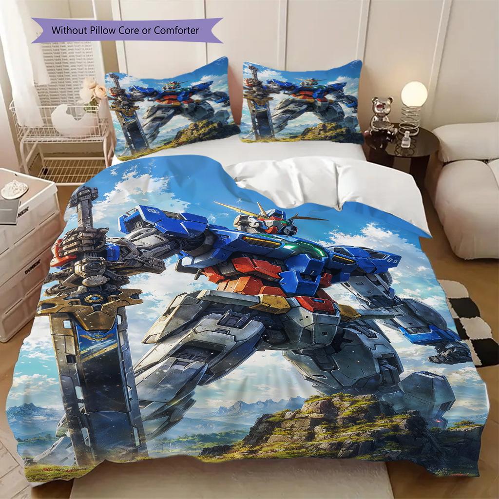 Mobile Suit Gundam Soft Comfortable Duvet Cover, Children's Bedding Set Gift, Extra Large Size, Various Sizes Available LXR104