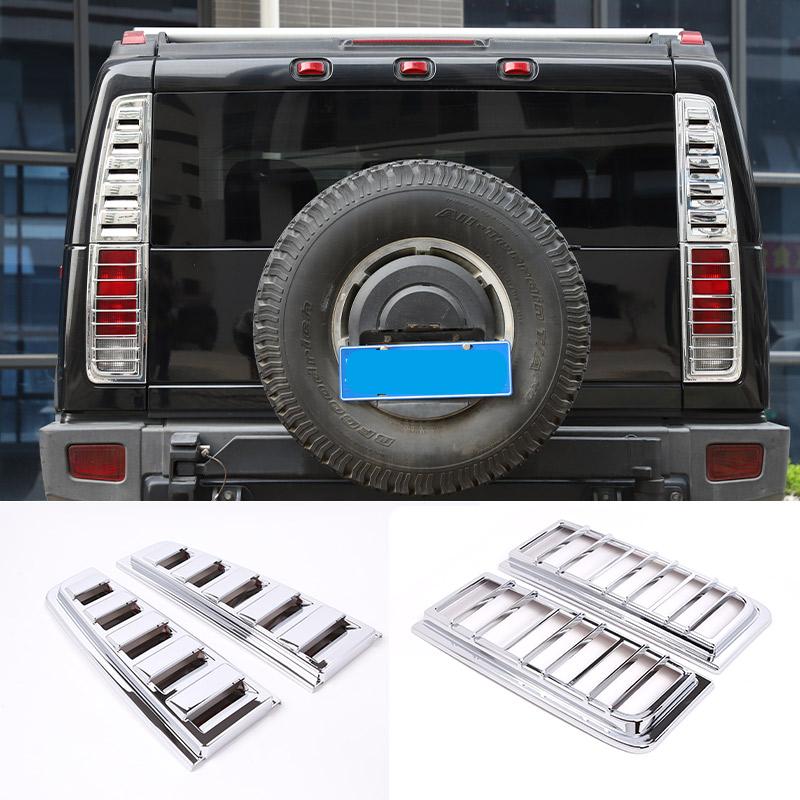 

ABS Silver/Black For HUMMER H2 2003-2009 Car Rear Bumper Tail Light Cover Trim Back Lamp Protection Frame Car Accessories