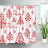 Christmas Shower Curtains Creative Xmas Tree Elk Snowflake Buffalo Plaid New Year Holiday Fabric Bathroom Decor Bath Curtai.
