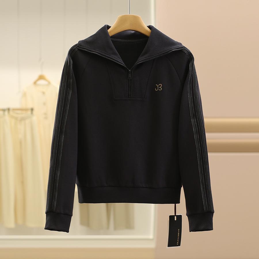 

Jiabei Yifei Women s Solid Lapel Slimming Sweatshirt Jacket - Autumn Collection 25. L серый
