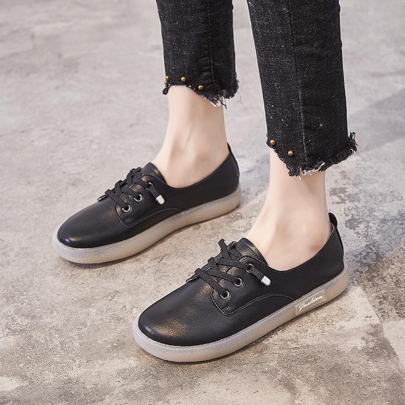 Soft-soled single shoes women's Mori women's leather little white shoes lazy casual nurse shoes pregnant women flat bottom shallow mouth large siz