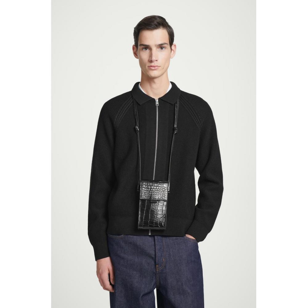 

Cos Japan Clock Effect Leather Phone Pouch Black/NOSIZE