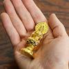 Klein 6,8cm (vergoldet/24 Karat Gold) Buddhistische Statue von Keishu Watanabe. Originalmodell (im Jahr des Pferdes geboren). Schutzgottheit des Tierkreises. Takaoka