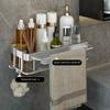 Bathroom Shelf No-drill Wall Mount Corner Shelves Shampoo Towel Holder Kitchen Storage Rack  Alumimum Bathroom Accessories
