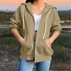 Women Hoodie Zip Up Sweatshirt Half Zipper Drawstring Hooded Jacket Kangaroo Pocket Casual Outerwear