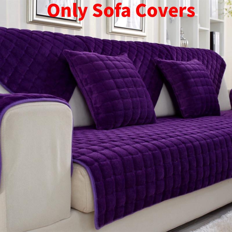 Color Plush Solid Sofa Covers Cushion Universal Slipcover Four Winter Seasons