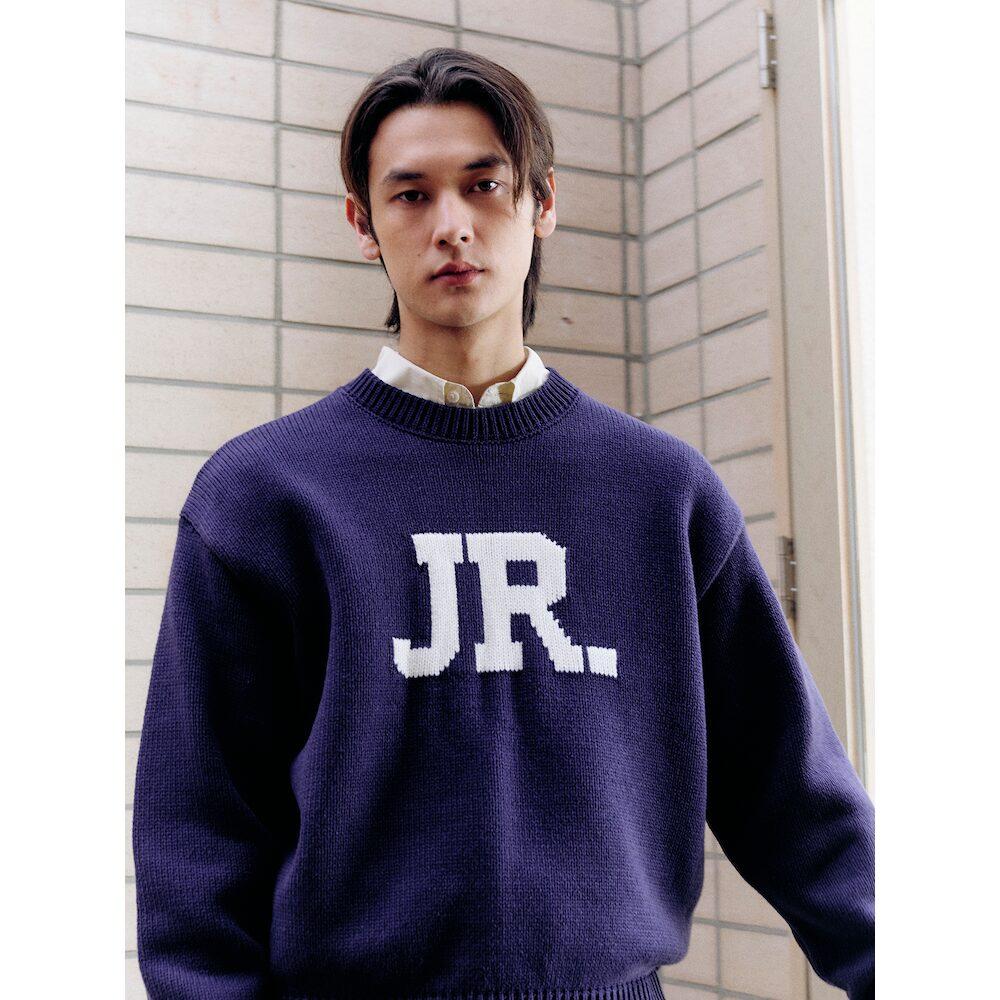 8Seconds Lettering Jacquard Knit Pullover Navy Navy/M