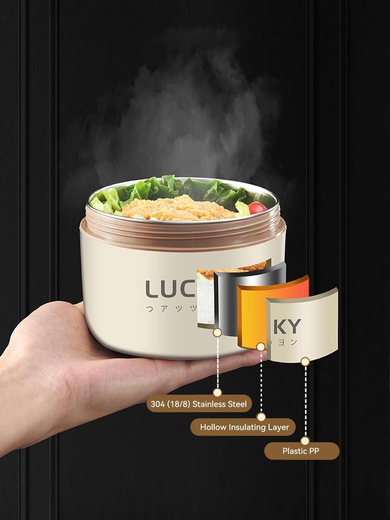 18/8 Stainless Steel Thermal Food Container Bento Lunch Box Set, Portable Keep Warm Lunch Container With Insulated Bag