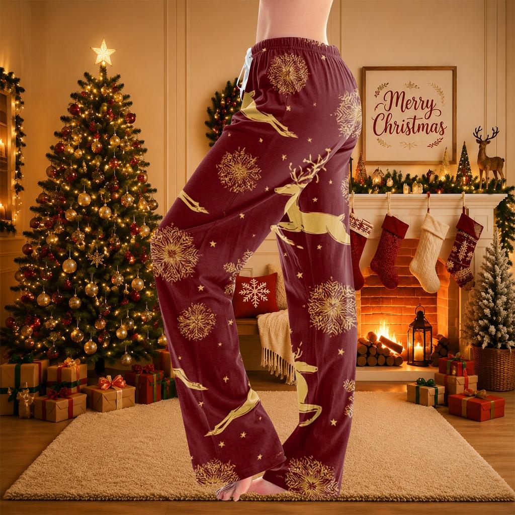 Women's Casual Christmas Print Pants with