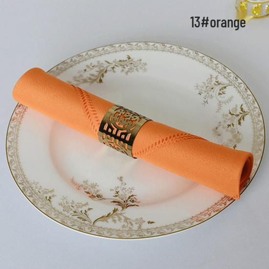 Pure Solid Color Hotel Restaurant Napkin - Red, White, Blue Flower Folded Design