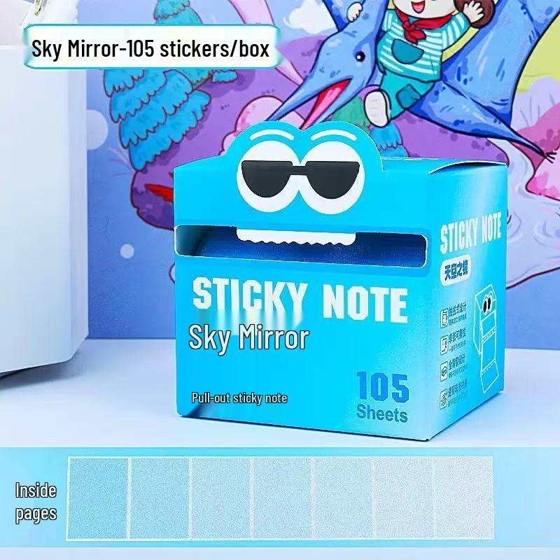 Pearlescent Gradient Transparent Sticky Notes for Students - High-Value Adhesive Marking Stickers