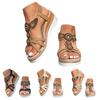Wedge Sandals For Women Thong Women'S Thick Soled Wedge Heeled Sandals Fashionable Rhinestone Beaded Hollow Chaussure Femme