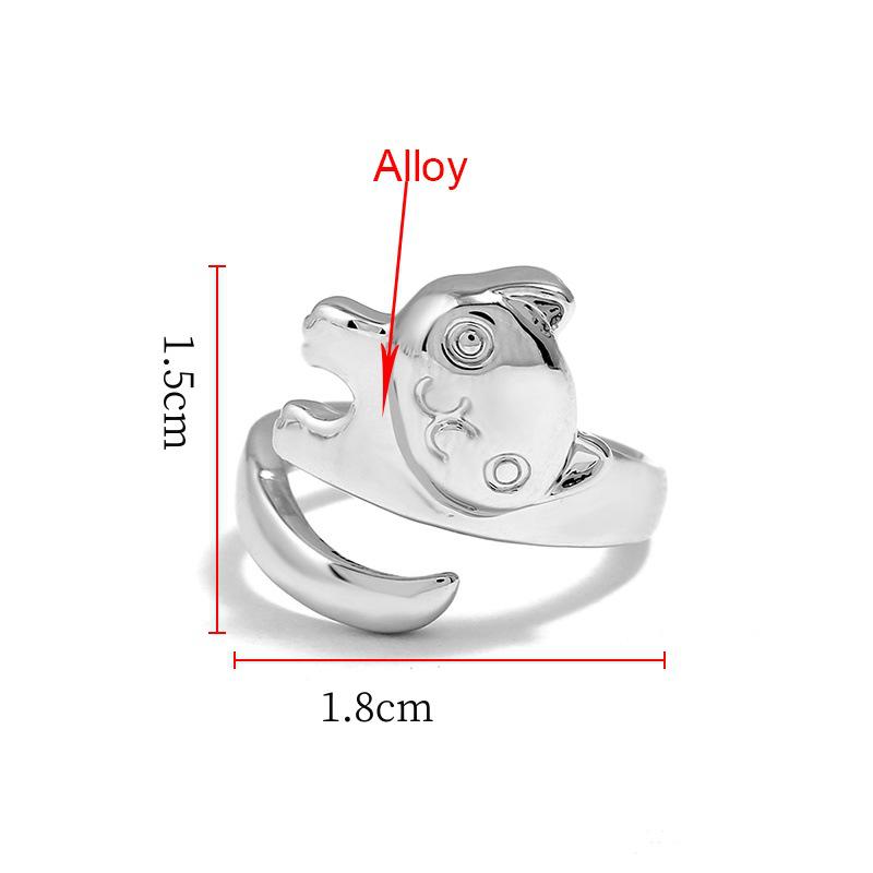 Fox Open Ring: Women's Copper-Plated Silver with White Gold Finish
