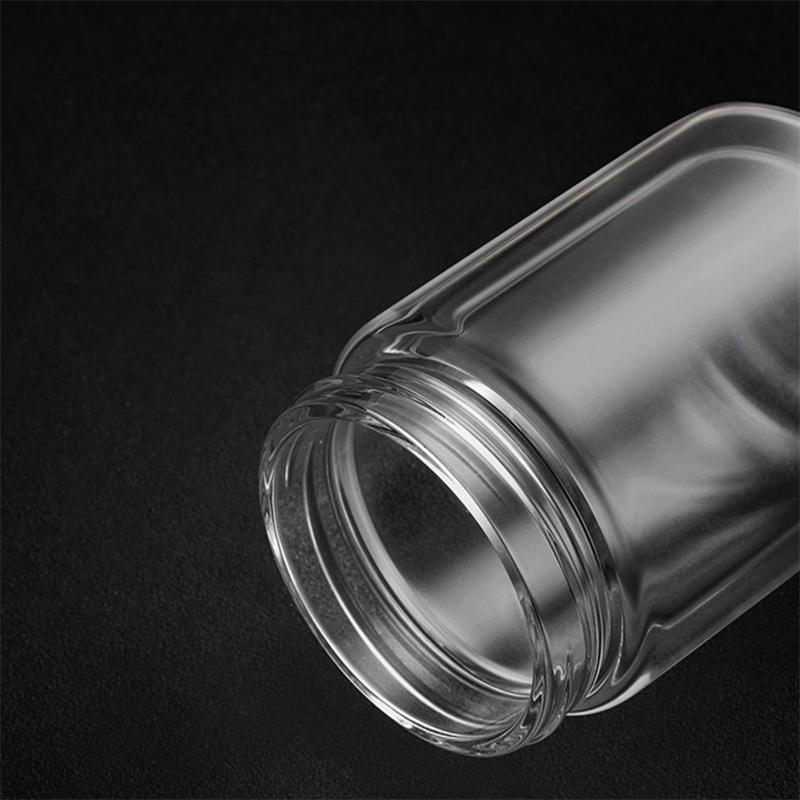 Portable 310ml Glass Water Bottle with Tea Infuser Double Wall Thermal Tea Water Separation Glass Mug Travel Drinking Cup