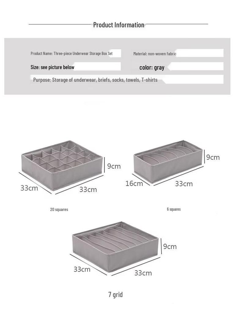 Stoffschubladen-Organizer-Box für Lingerie, Unterwäsche, BHs und Socken