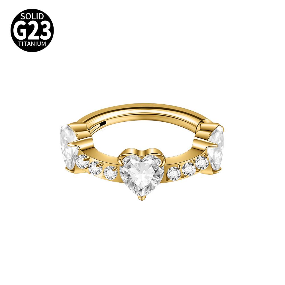 1pc G23 Titanium Split Ring with Multi Slanted Marquise Round White CZ Septum Nose Ring Cartilage Helix Tragus Piercing Jewelry