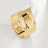 Interlocking Ring Open Bangle - European & American Light Luxury Design for Women