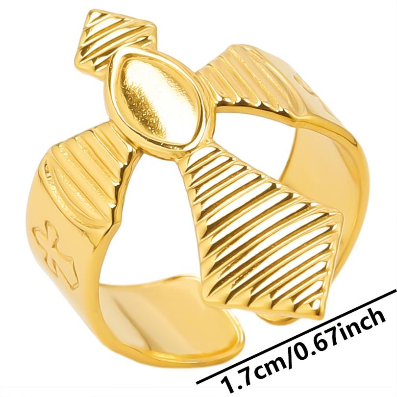 6pcs/lot Gold Plated Stainless Steel Base Rings Settings DIY Blank Knuckle Rings for Women Jewelry Charms Never Fade Wholesale
