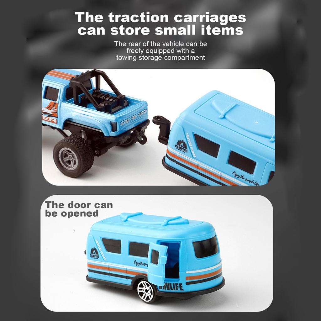 Alloy Remote Control Car Pickup Off-road Vehicle + Trailer Rechargeable Drift Racing Car Children's Car Electric Toy
