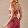 Contrasting colors, sexy back, sports underwear, yoga suit, fitness shorts, Pilates yoga suit, two-piece set for women