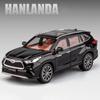 1/24 Toyota Highlander SUV 2023 Alloy Die Cast Toy Car Model Sound and Light Pull Back Children's Toy Collectibles Birthday Gift