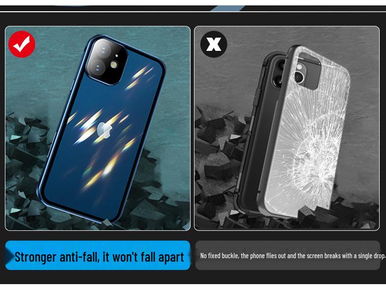 iPhone 16 Pro Max Metal Frame Protective Case with Double-Sided Glass
