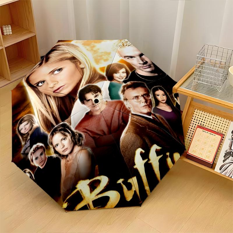 Buffy – Im Bann der Dämonen Modischer Automatik Auf-/Zuklappschirm. Tragbar und faltbar, ideal als Geschenk, für Reisen und den täglichen Gebrauch