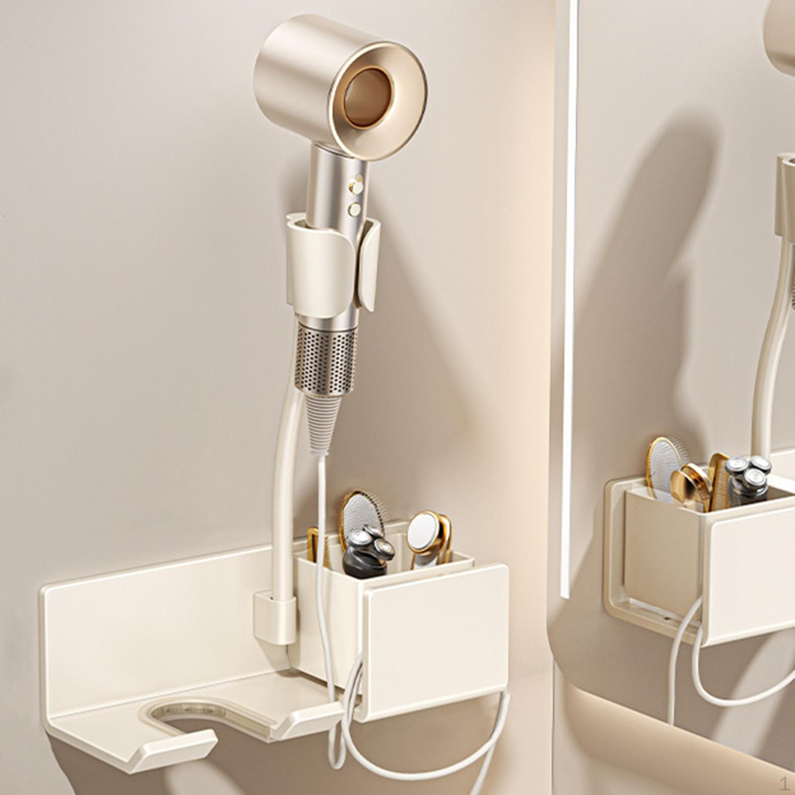 

Держатель для фена для ванной комнаты, многоцелевая стойка, органайзер для душевой комнаты салона красоты белый