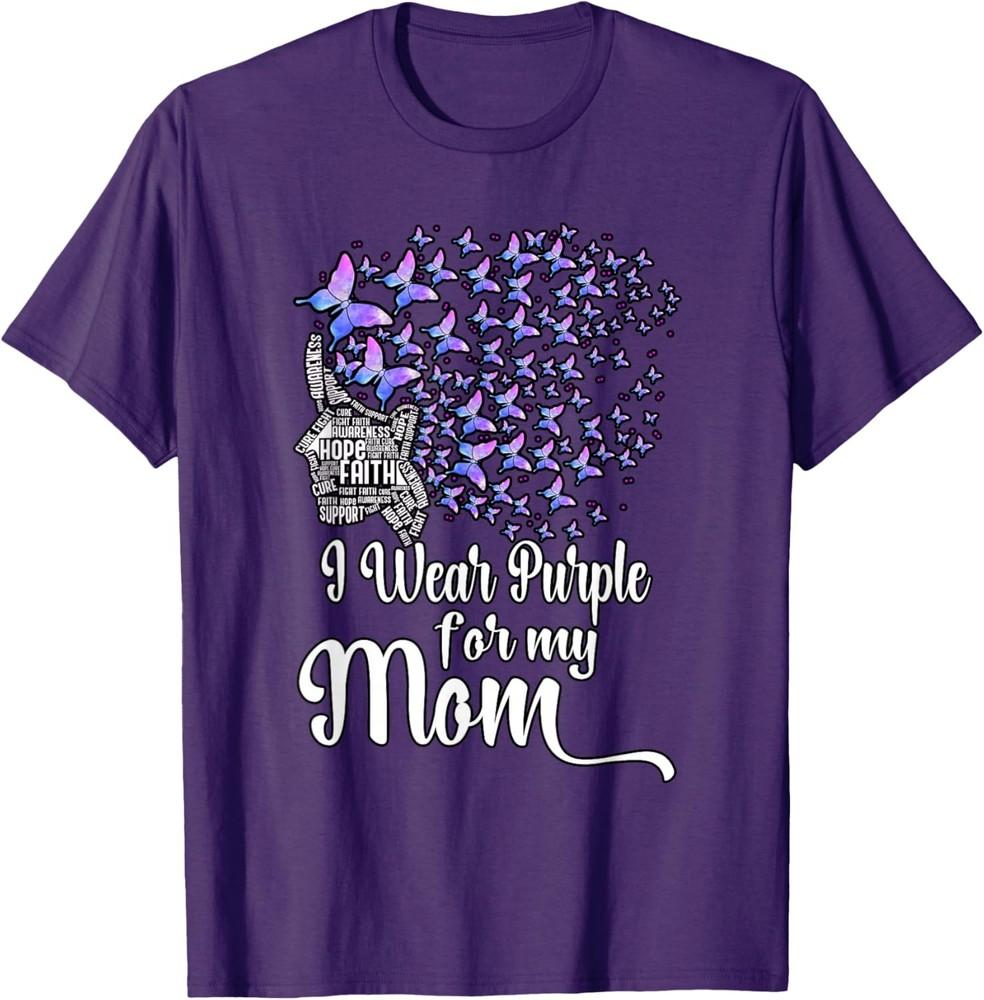 I Wear Purple For My Mom Alzheimers T-Shirt Unisex T-Shirt XL