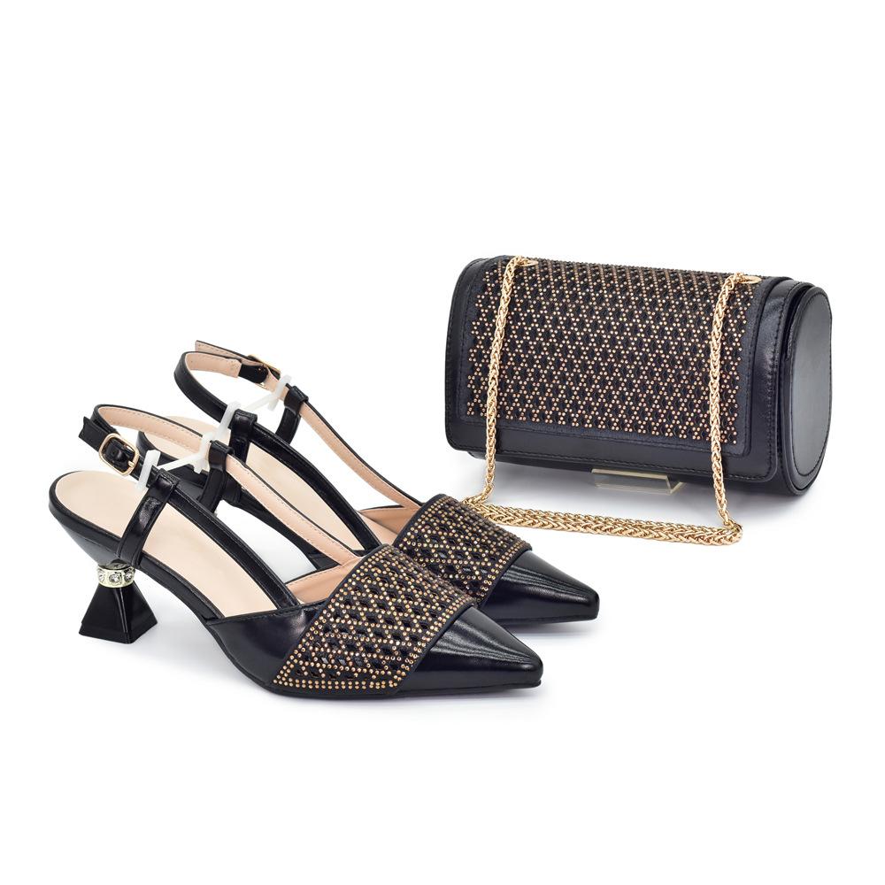 Fashion European and American High-heeled Sandals, Rhinestone Shoes and Bags, a Bestseller for Wedding, Dinner and Party Formal Wear B7