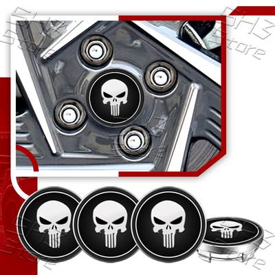 Coprimozzo Universale per Ruote Auto Tappi Stemmi Adesivi 4 Pezzi/Set 56mm Emblema Teschio Decorazioni Accessori Styling Auto