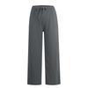 GMXIA Large Size Women's Elastic Waist Long Linen Casual Loose Wide Leg Trousers