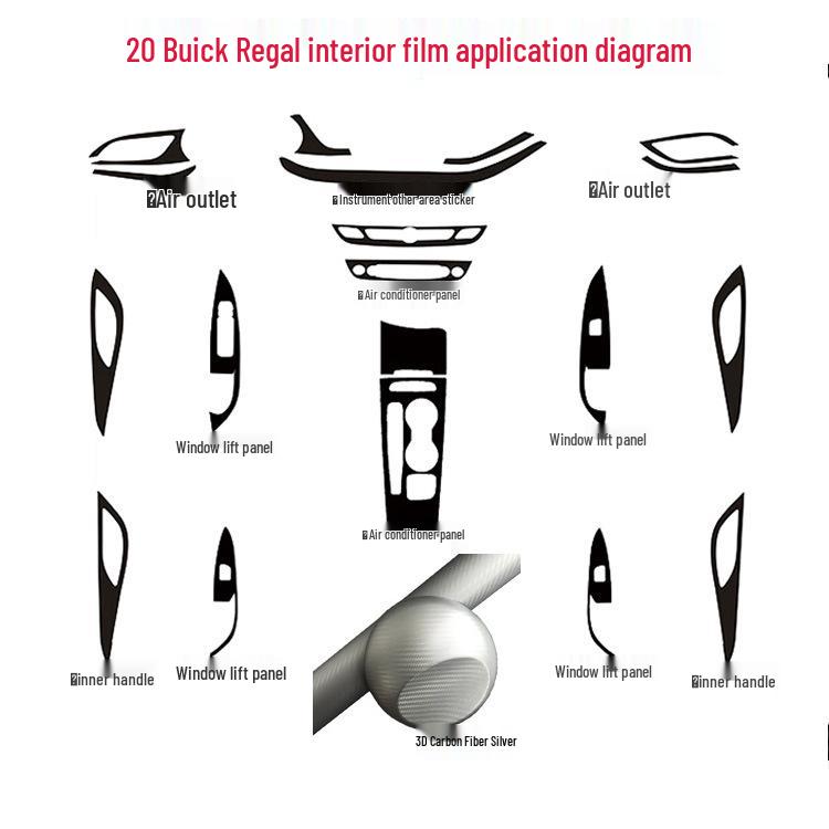 Buick Regal 2020-21 GS Center Console Carbon Fiber Shifter Wrap Interior Sticker