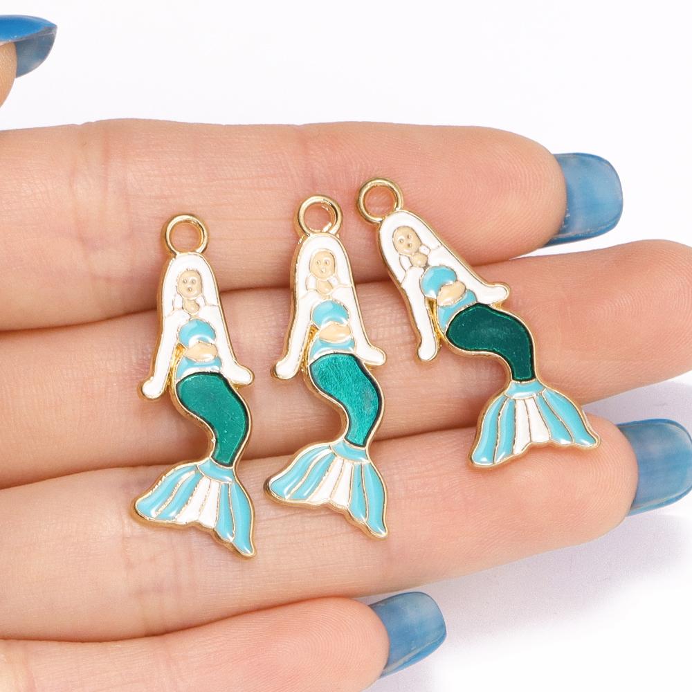 10Pcs Fashion Tortoise Shape Pendant Gold Colour Alloy Charm Jewelry Making Cartoon Sea Turtle Necklace Keychain DIY Accessories