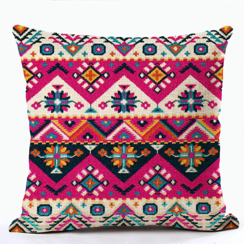 Böhmische Geometrische Muster Kissenbezug mit Kurzem Plüschdruck Wohnzimmer Sofa Dekoration Kissenbezug Kissenbezüge
