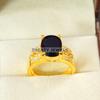 Black Onyx Oval Cut With 925 Silver Gold Plated Ring For Men's #A812 JL375666900540