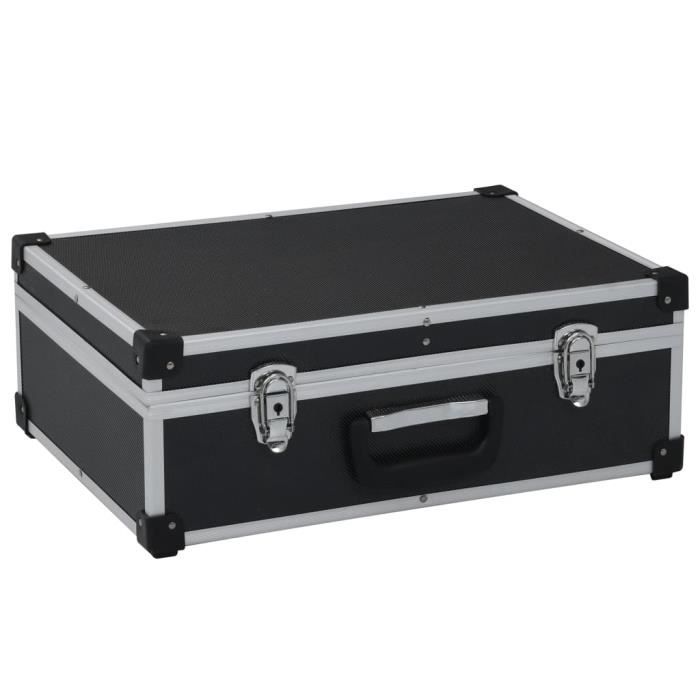 VidaXL Valise à outils 46 x 33 x 16 cm Noir Aluminium