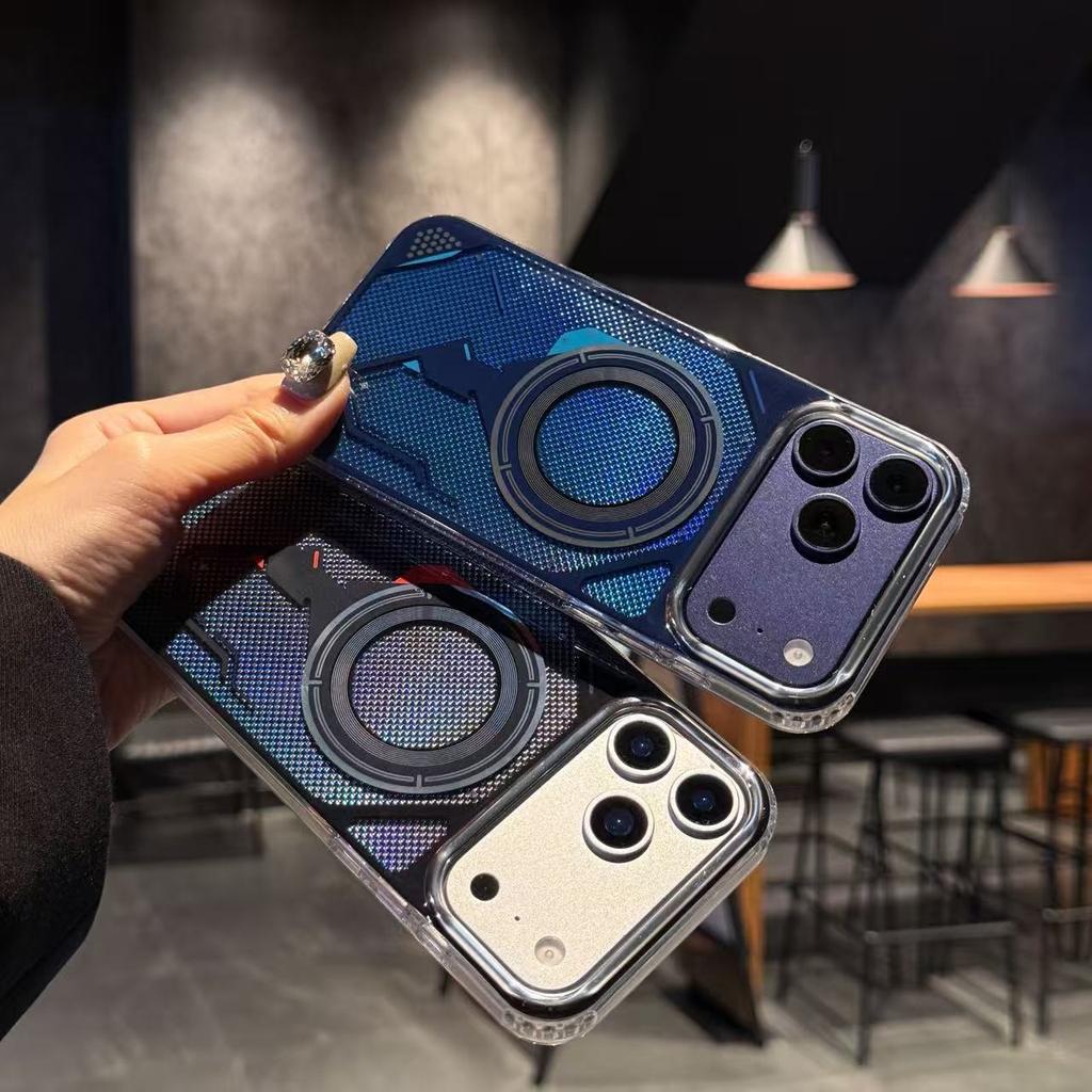 Applicable to iPhone18ProMAX mobile phone case, ice silk nail pattern magnetic suction, Apple 17 breathable heat dissipation skin feeling protective