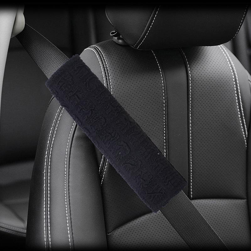 Puffy Grid Car Seat Belt Shoulder Pad - Anti-Choke Strap Protector, Stylish Interior Accessory