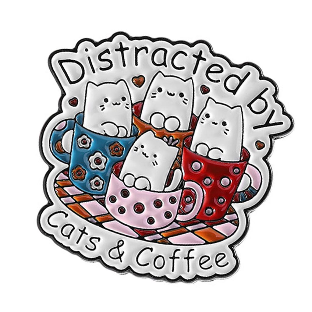 Playful Alphabet Cat Design Enamel Brooch Lightweight Durable Alloy Pet Accessory Lapel Pin Charms For Pets Lovers