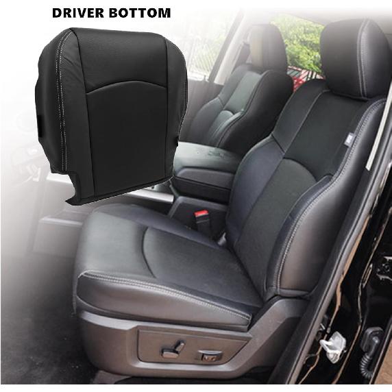 SecosAutoparts Passenger Bottom Replacement Perforated Leather Seat Cover Black Compatible with Dodge Ram 2500 3500 4500 5500 Laramie Sport SLT 2009