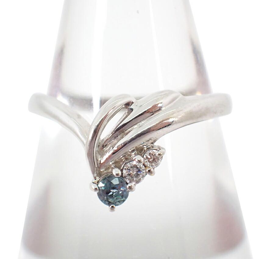 

[Used] K18WG Alexandrite Diamond Ring/Size 11/j16-20