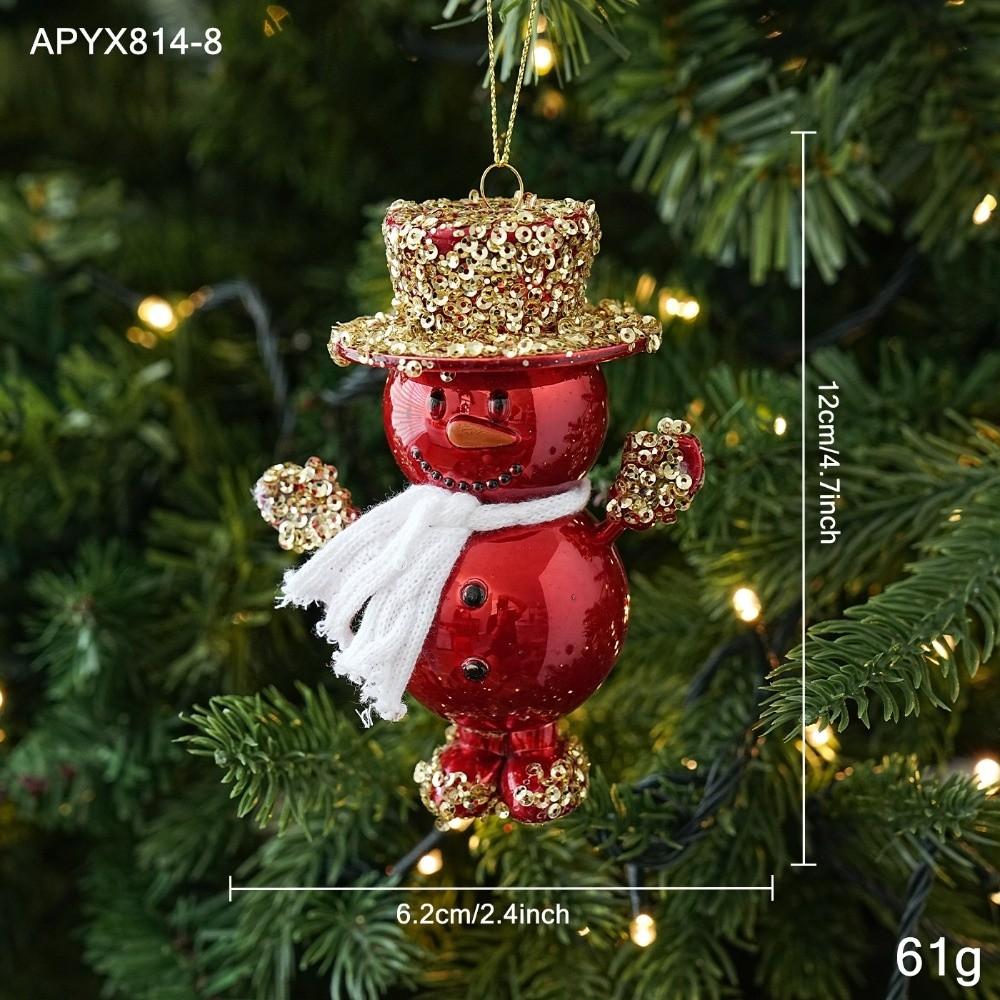 Bright Red Christmas Tree Ornament Plastic Made Glossy Surface Xmas Tree Decoration Hanging Cord Included