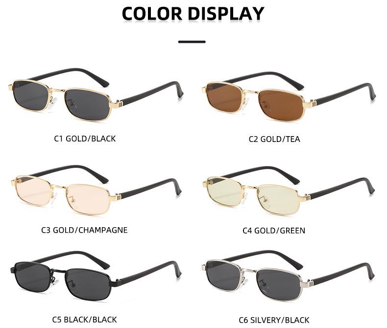Vintage European & American Small Square Metal Sunglasses - Women's Trendy, Versatile Retro Style