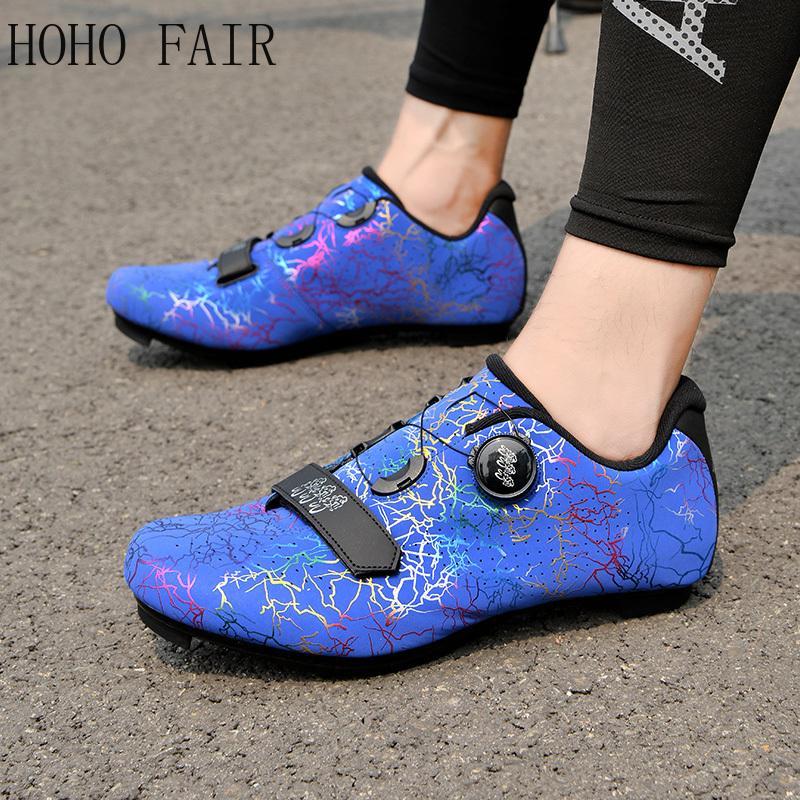 Tienda de ciclismo de moda para hombre y mujer, zapatos autoblocantes para ciclismo de carretera, zapatillas antideslizantes transpirables, zapatos de talla grande 46,47