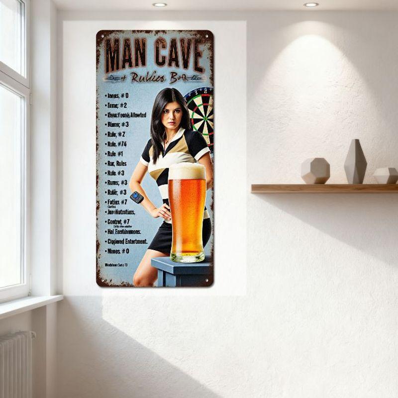 Vertical Rectangular Metal Tin Sign Vintage Industrial Style Wall Decor for Office Home Man Cave Garage Garden Art Decoration